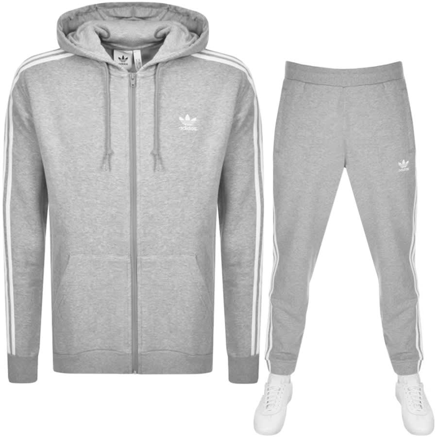 Alternative Image for Productadidas Originals 3 Stripes Tracksuit Grey1